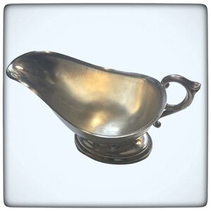 Vintage Silver Metal Sauce / Gravy Boat Server-OS